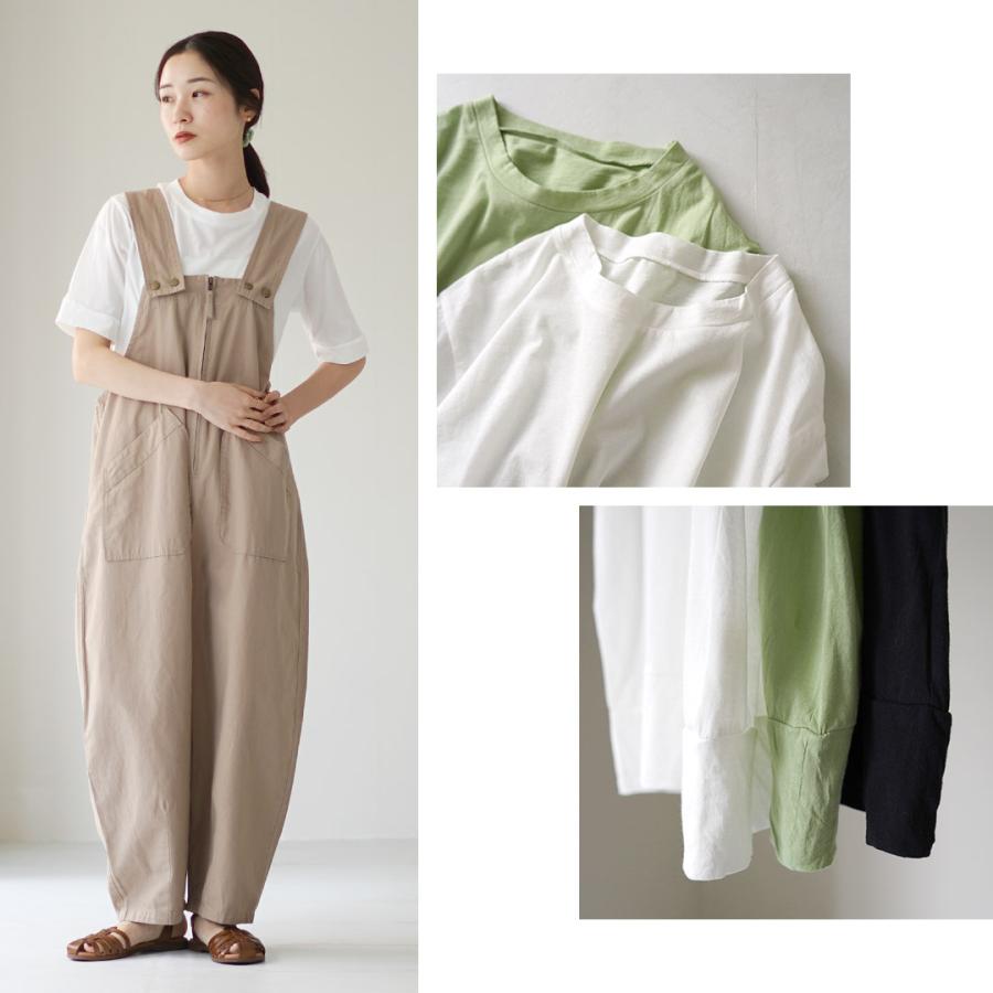 tumugu（ツムグ） フェザリーコットン クルーネック5分袖Tシャツ 