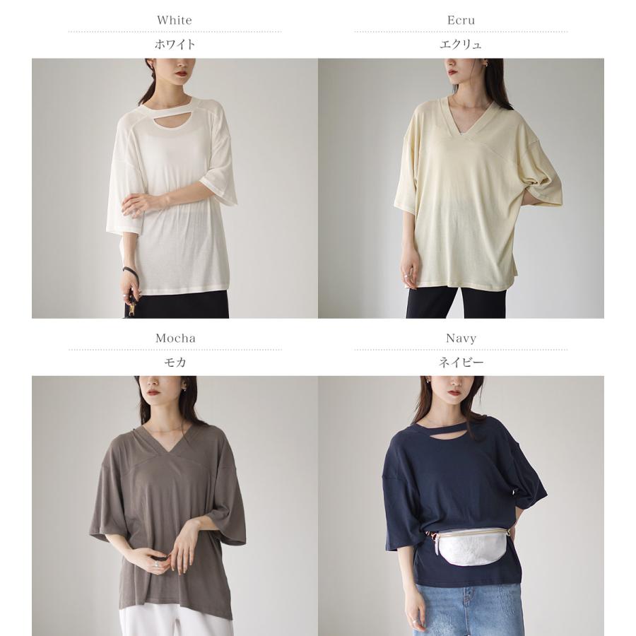 YENN YENN（イェン） 2WAY Vネック トップス / カットソー Tシャツ