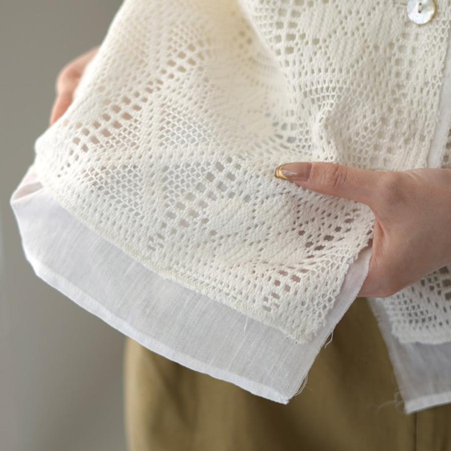 YENN YENN（イェン） クロシェ レースベスト / 前開き ノースリーブ