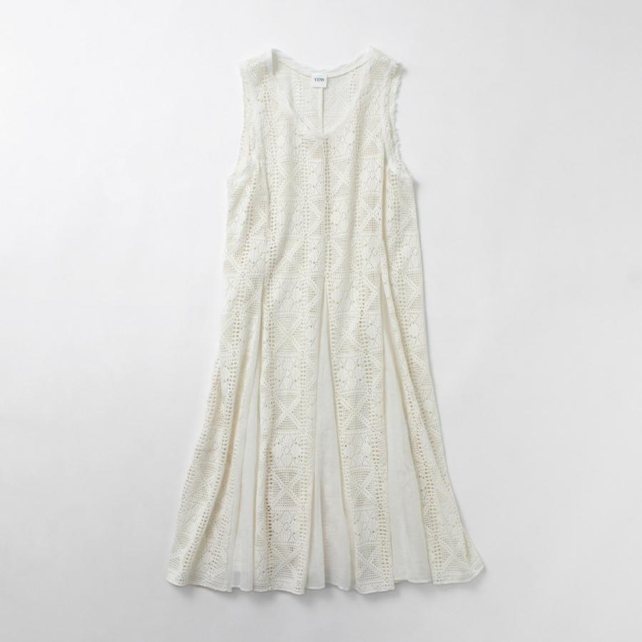 YENN（イェン） クロシェ レースワンピース / ノースリーブ ミドル丈 フレア Aライン かぎ針編み CROCHET LACE DRESSの画像