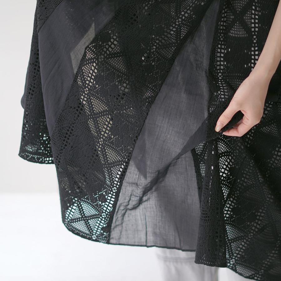 YENN（イェン） クロシェ レースワンピース / ノースリーブ ミドル丈 フレア Aライン かぎ針編み CROCHET LACE DRESSの画像