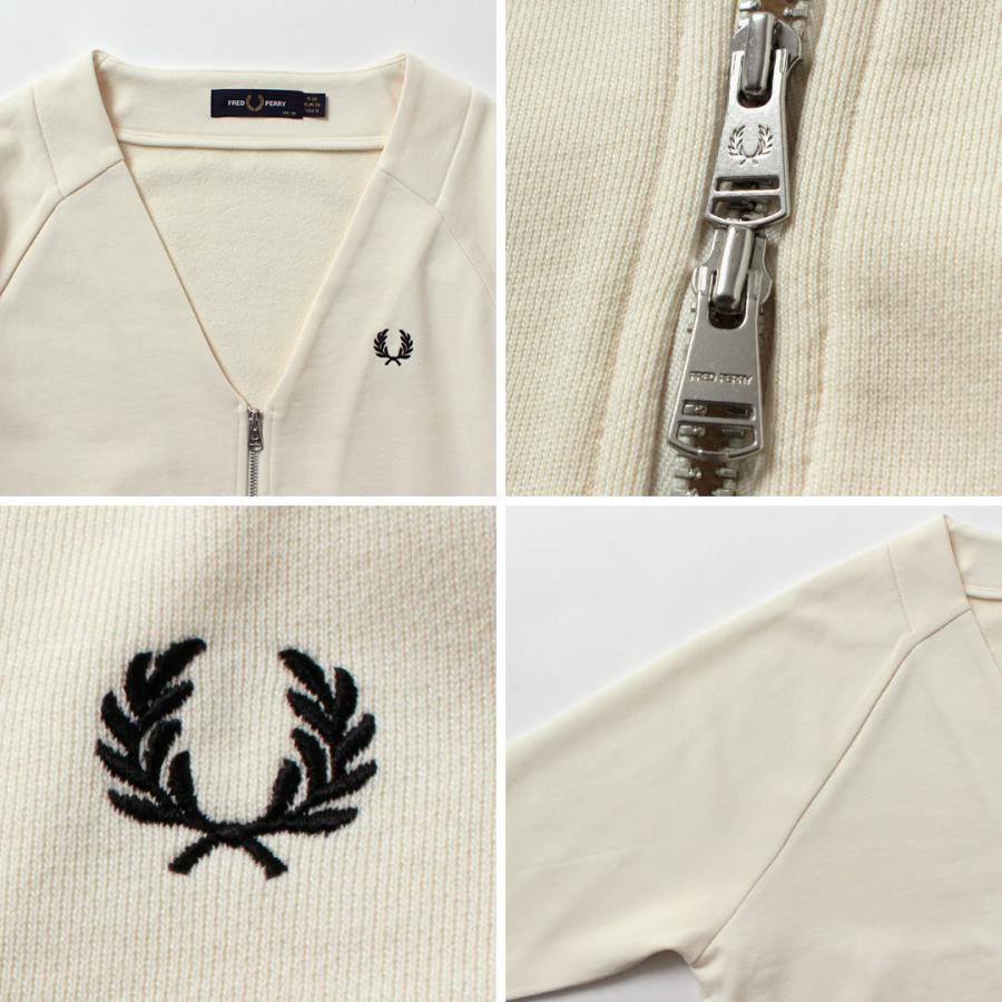 フレッドペリー LOOPBACK カーディガン 月桂冠刺繍ロゴ FRED PERRY（フレッドペリー） ジップスルー スウェットカーディガン