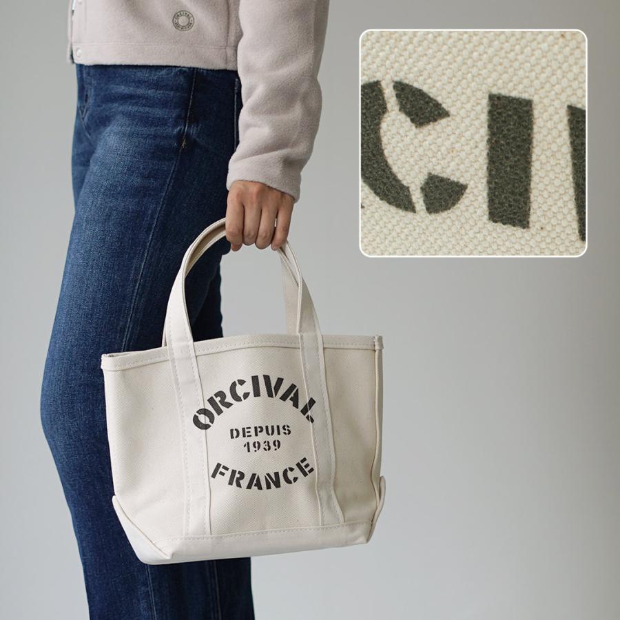 ORCIVALオーシバル・キャンバストートバッグ ペイントSサイズ白 ORCIVAL（オーシバル） プリント トートバッグ S / コットン