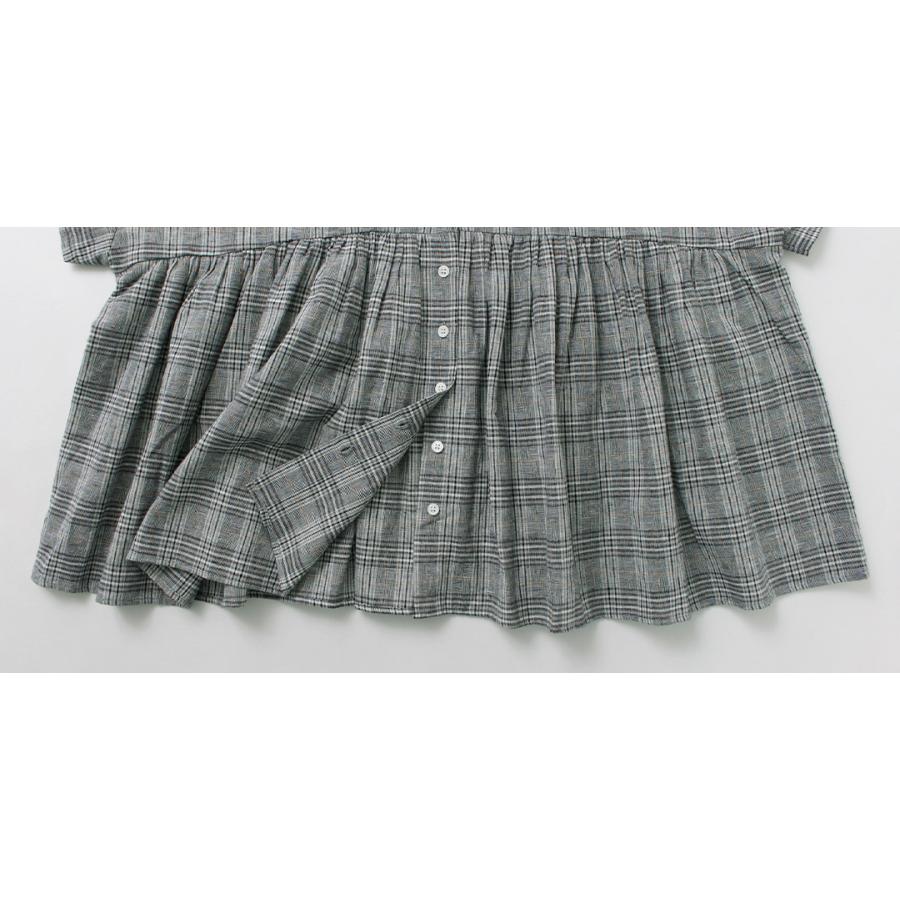 mao made（マオメイド） グレンチェック ブラウス / シャツ 半袖 五分