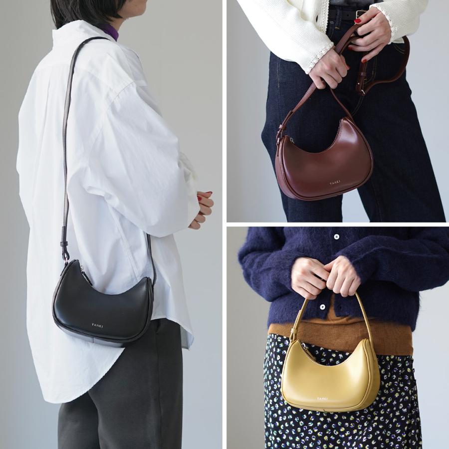 YAHKI（ヤーキ） ハーフムーン ハンドバッグ ソフトレザー