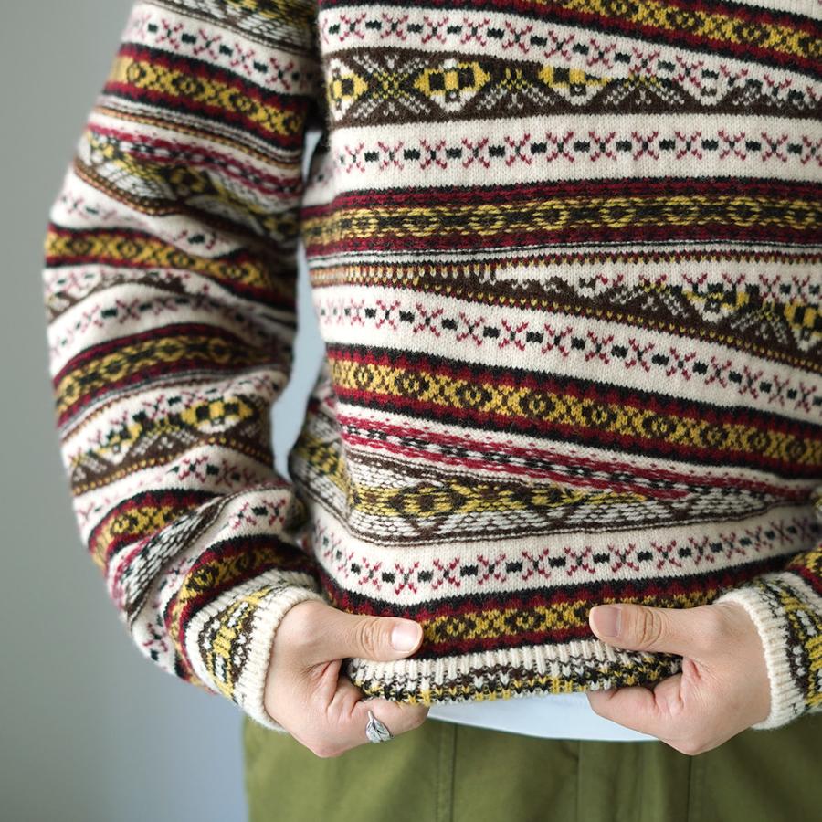 Coohem / コーヘン | 2023AW | FAIR ISLE KNIT PULLOVER 幾何学模様 プルオーバーニット | F | マルチカラー | レディース COOHEM（コーヘン） クレイジー フェアアイル ニットプルオーバー
