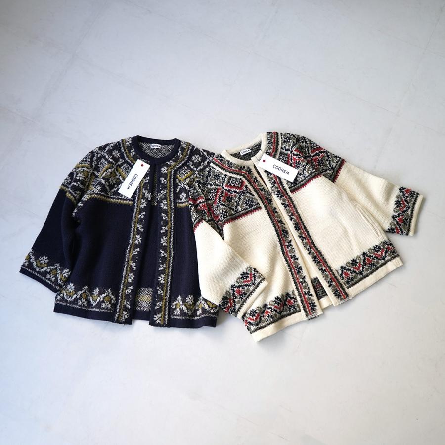 【COOHEM・美品】ノルディックニットカーディガン Coohem（コーヘン） ノルウィージャン ニットカーディガン