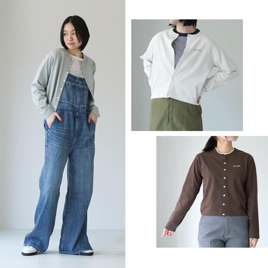 Gymphlex | ジムフレックス　コットン 長袖　カーディガン　綿100 紺 GYMPHLEX（ジムフレックス） クルーネック ロゴカーディガン
