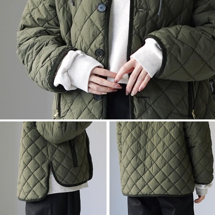 GYMPHLEX（ジムフレックス） ノーカラー キルトジャケット ショート