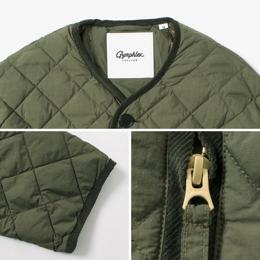 GYMPHLEX（ジムフレックス） ノーカラー キルトジャケット ショート