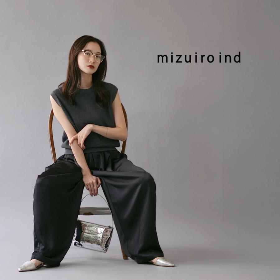 mizuiroind（ミズイロインド） サテン ワイドカーゴパンツ / ワイド