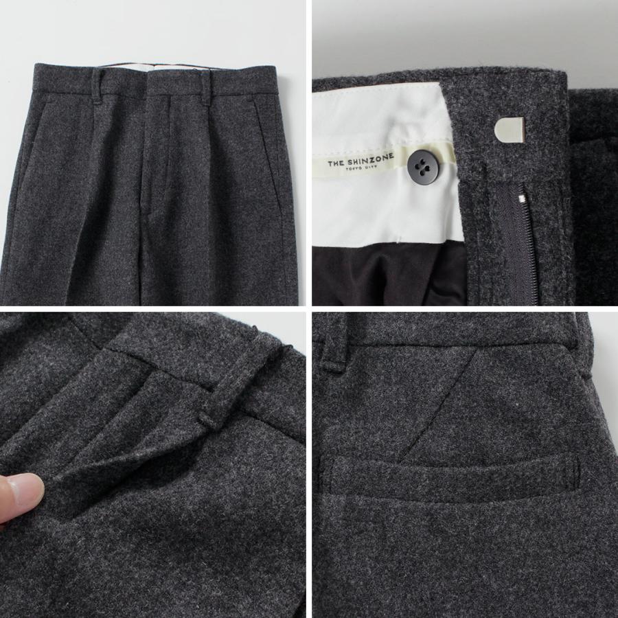 SHINZONE（シンゾーン） ウール セミ フレア パンツ 25AMSPA09 / レディース ボトムス スラックス 無地 チェック 秋冬の画像