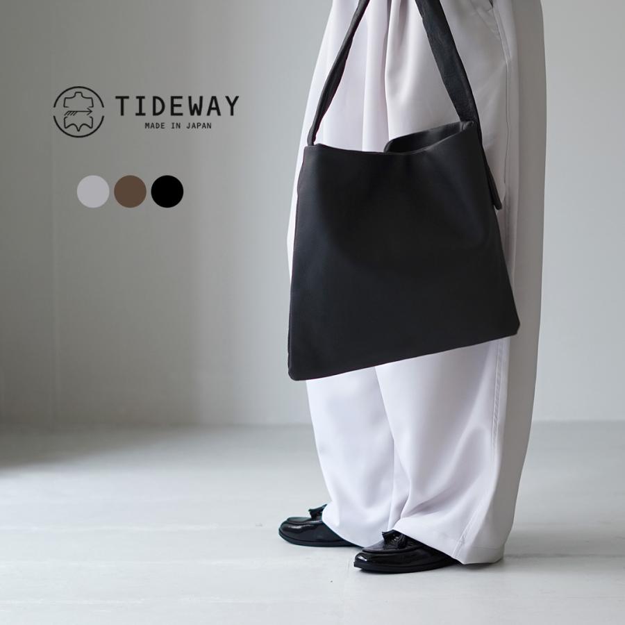 PUF ONE HANDLE TOTE L ブラック TIDEWAY（タイドウェイ） PUF ワンハンドル TOTE/M / レディース 本革