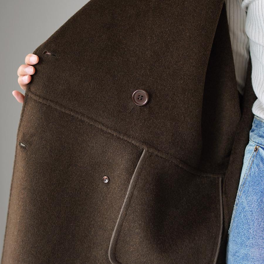 YENN ダブルフェイスピーコート　ダークブラウン YENN✩.*˚ダブルフェイスピーコート YENN（イェン） ダブル フェイス