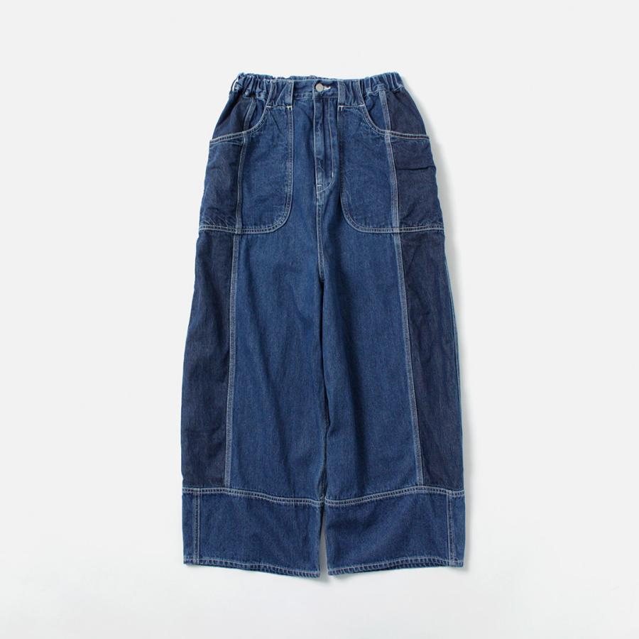 ツムグ tumugu ヘリンボーンワイドクロップドパンツ tumugu（ツムグ） キナリヘリンボンオックス 10ozデニム パンツ
