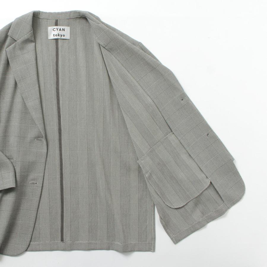 CYAN TOKYO（シアントーキョー） グレンチェック スリット スリーブ