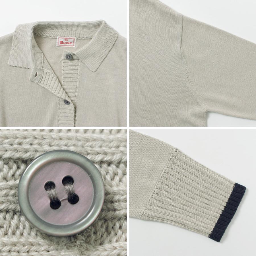 mao made（マオメイド） アクリルコットン 配色ライン ポロ