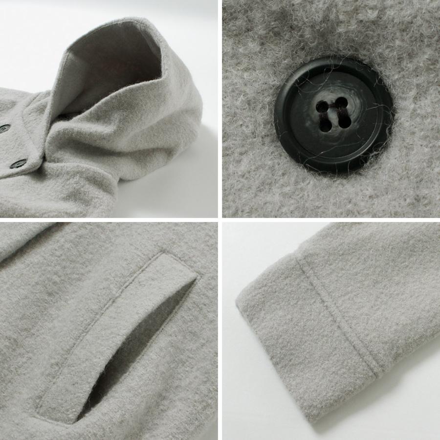 MAO MADE（マオメイド） ダブルボタン ミドル フーディー ジャケット 圧縮ウール / アウター コート レディース フードの画像