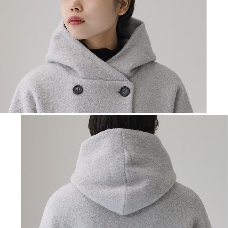 mao made（マオメイド） ダブルボタン ミドル フーディー ジャケット
