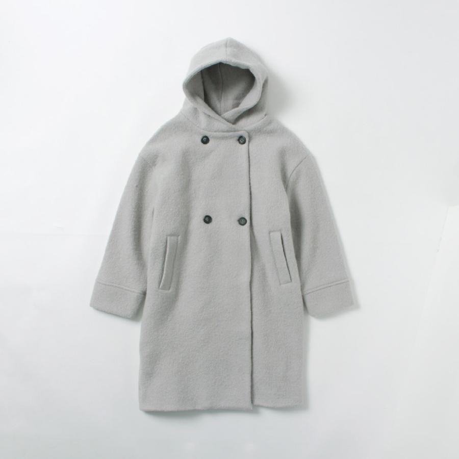 うーたん です★美品★ウールフード付きコート mao made（マオメイド） ダブルボタン ロングフーディー ジャケット