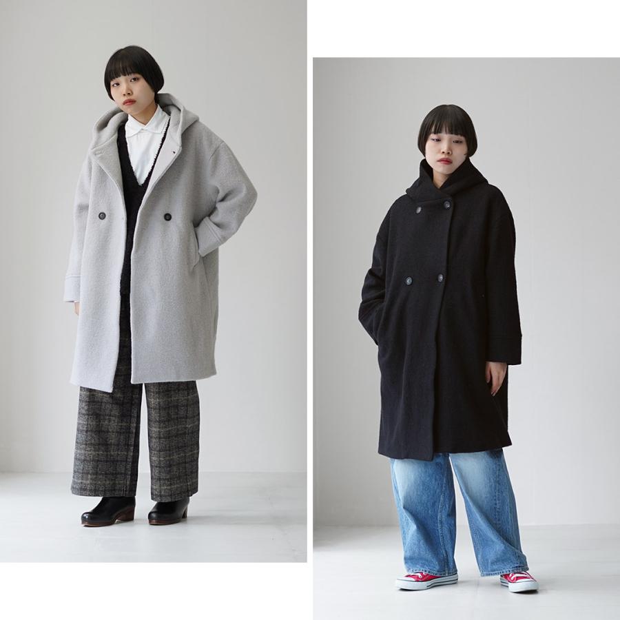 mao made（マオメイド） ダブルボタン ロングフーディー ジャケット