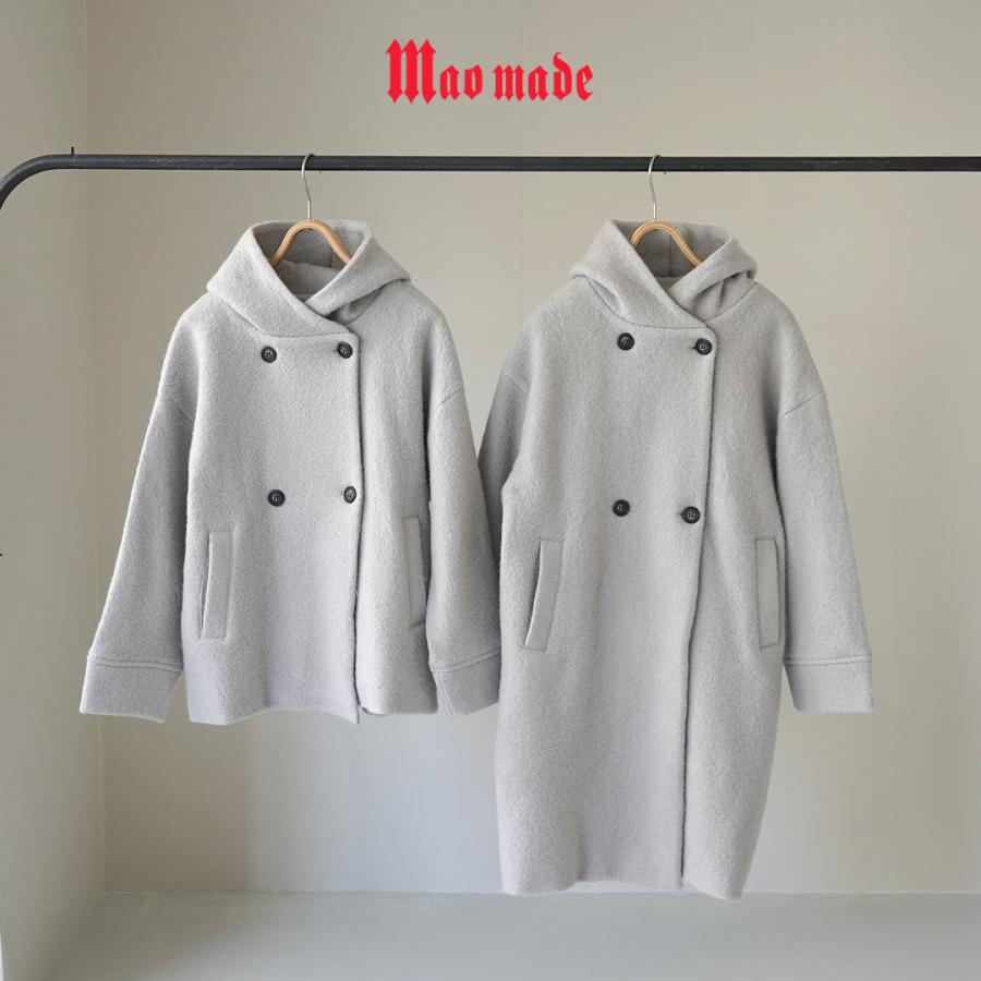 mao made（マオメイド） ダブルボタン ロングフーディー ジャケット