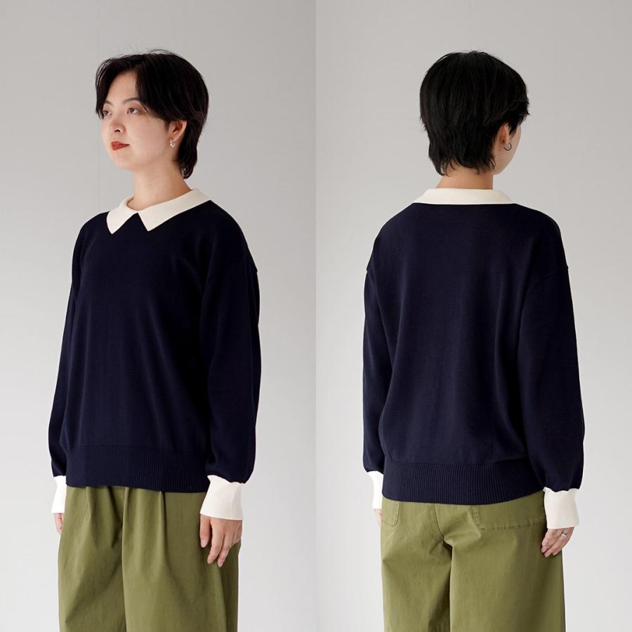 mao made（マオメイド） やわらかコットン レディライク ニットポロ