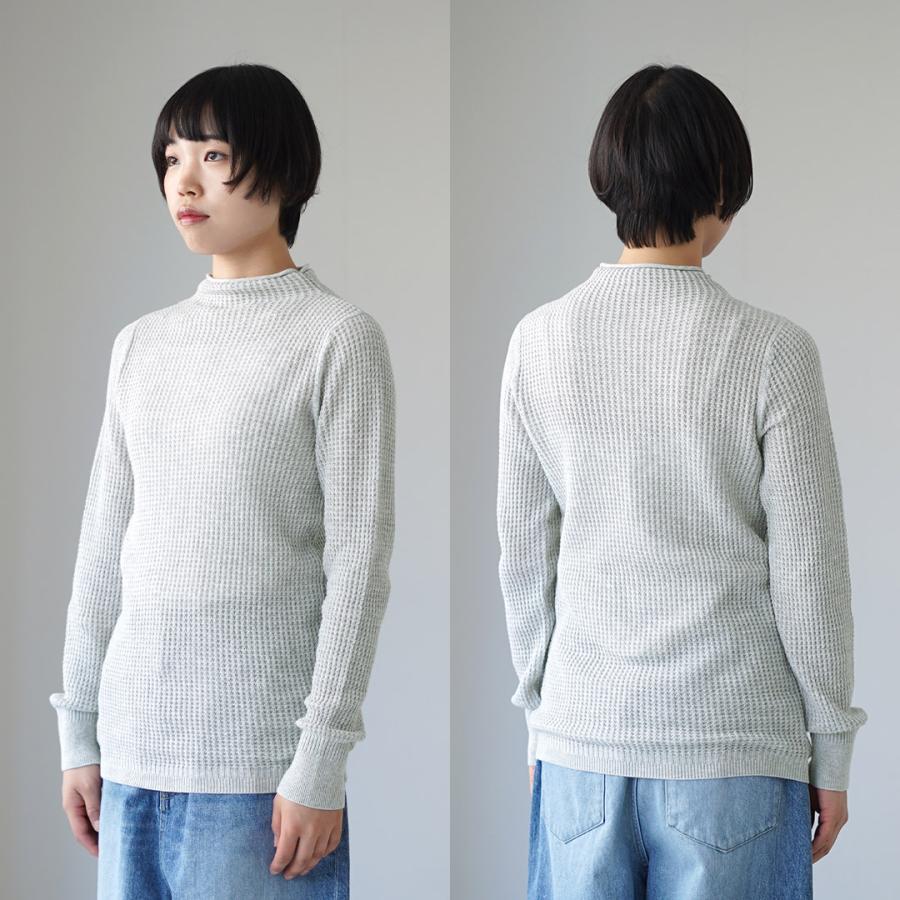 mao made（マオメイド） ハイゲージ ワッフル モックネックプル