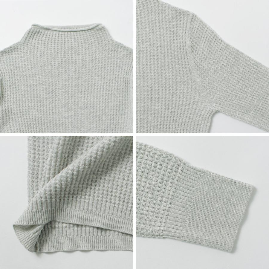 mao made（マオメイド） ハイゲージ ワッフル モックネックプル