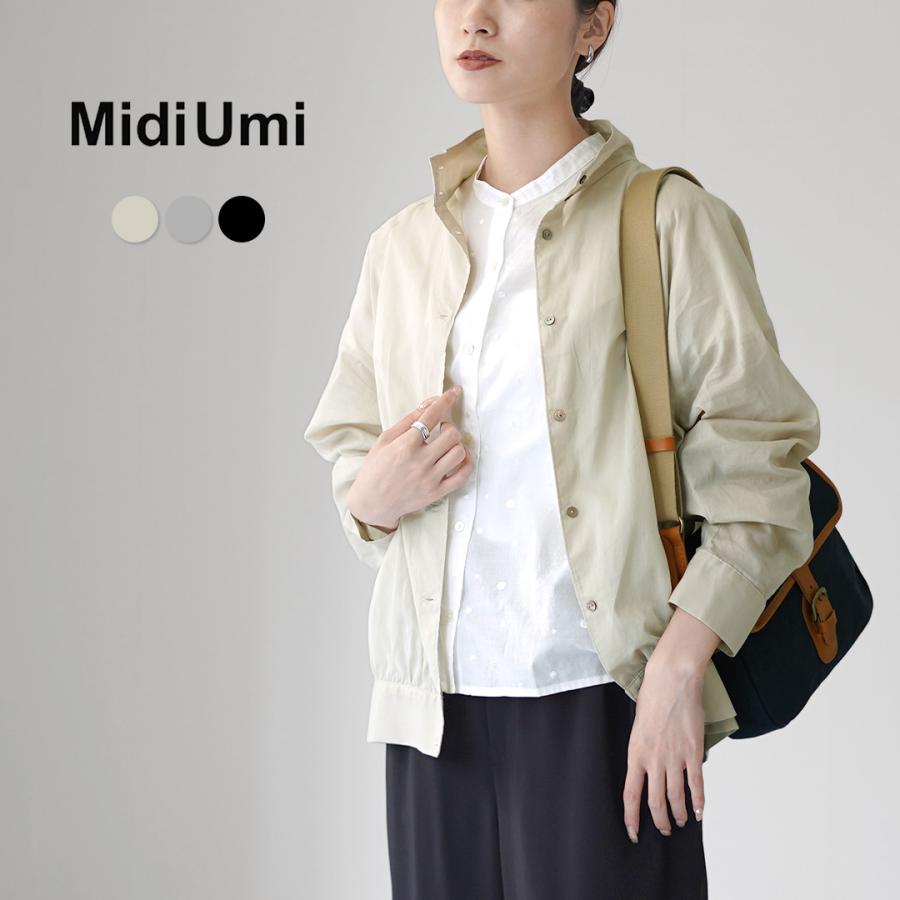 美品✨MidiUmi スウィングトップ　シャツ　シャツジャケット　ブラック　近年 MidiUmi（ミディウミ） シアー スウィングトップ シャツ / ジャケット