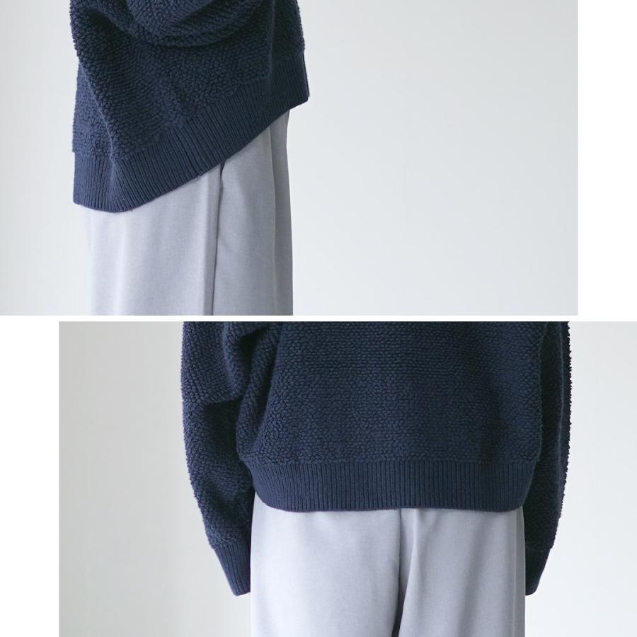 限定値下げ！amuamu⭐︎ショート丈オーバーサイズニット(ネイビー) MIDIUMI（ミディウミ） パイル ボア ニットプルオーバー / 長袖 クルー