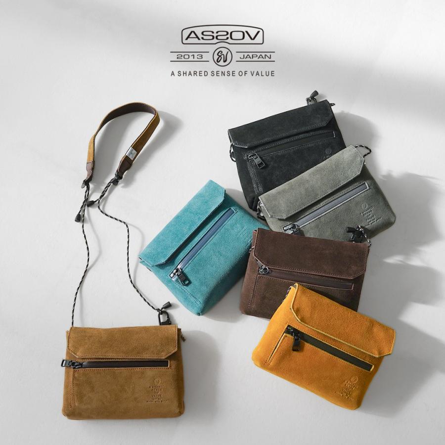 AS2OV（アッソブ） 撥水スエード サコッシュ ウォレット / メンズ 