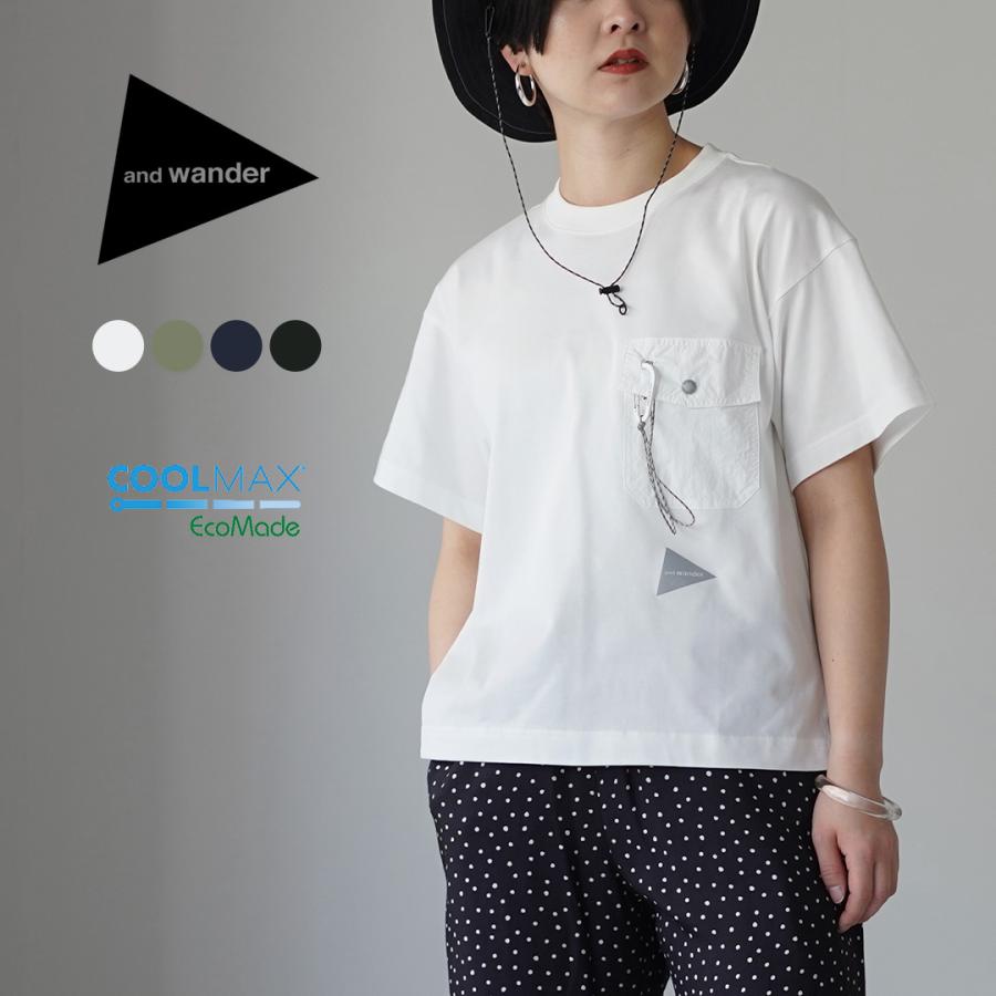 and wander（アンドワンダー） ポケットTシャツ W / レディース 半袖