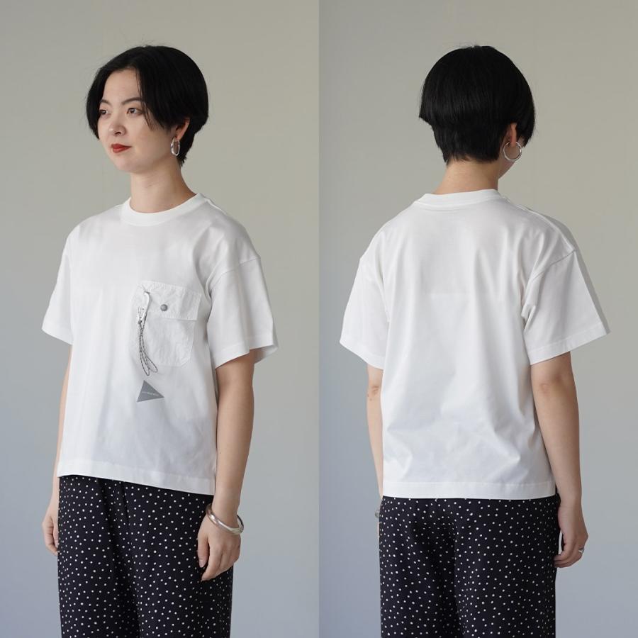 and wander（アンドワンダー） ポケットTシャツ W / レディース 半袖