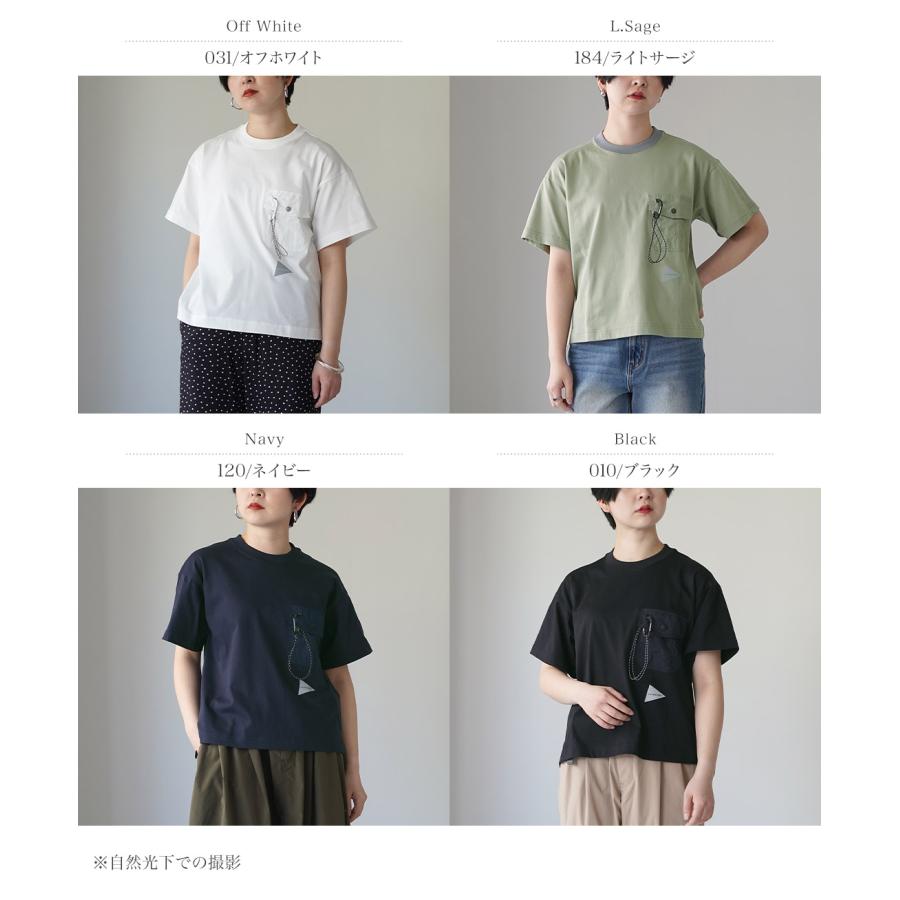 and wander（アンドワンダー） ポケットTシャツ W / レディース 半袖