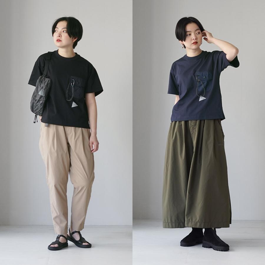 and wander（アンドワンダー） ポケットTシャツ W / レディース 半袖