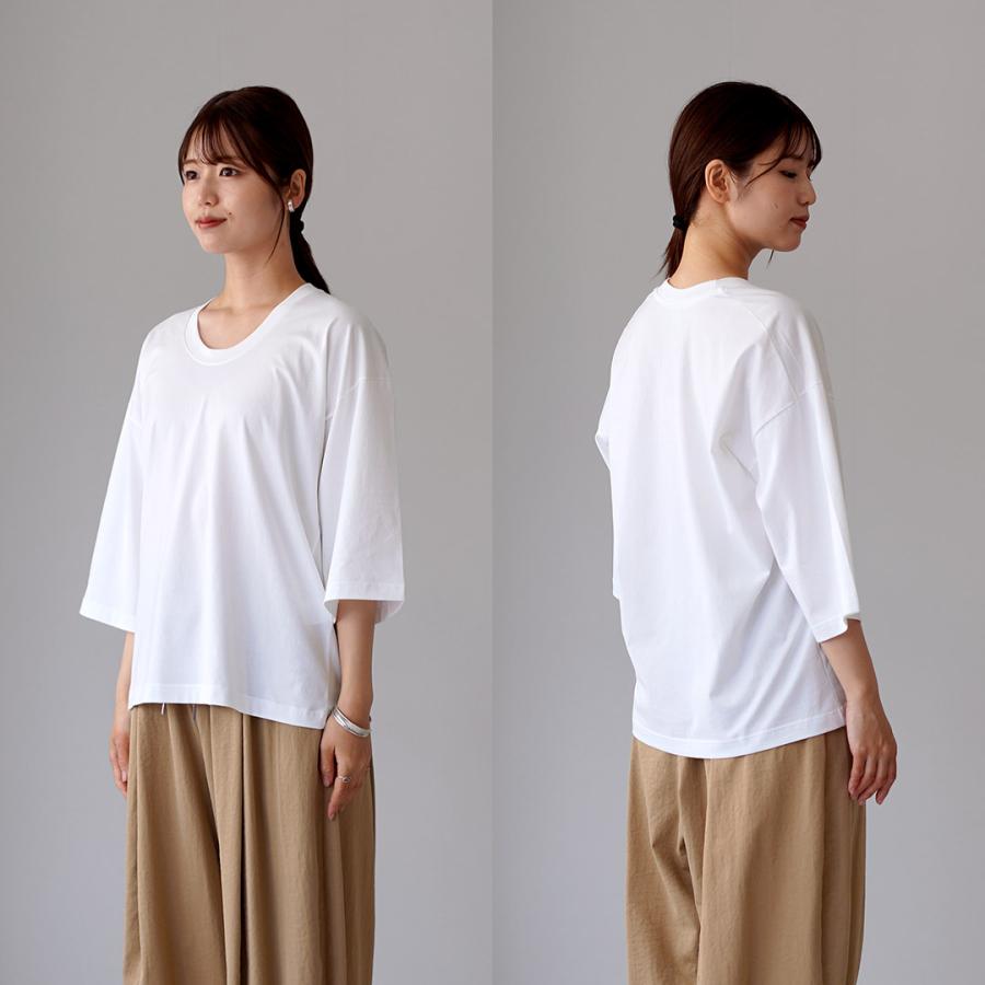 センソユニコ io comme io 半袖カットソー ホワイト Tシャツ 5分袖 gicipi（ジチピ） ELIO エーリオ Uネック カットソー リラックス