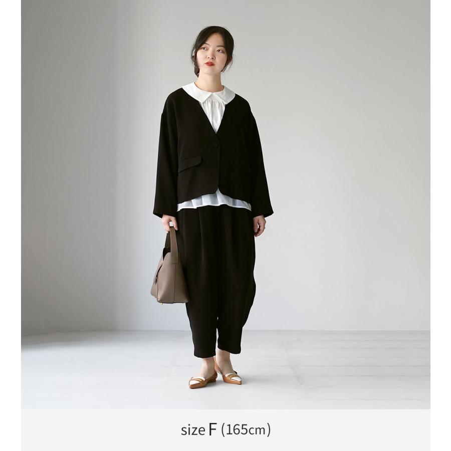 tumugu（ツムグ） コンパクト天竺×ソフトチュール 衿付きプルオーバー