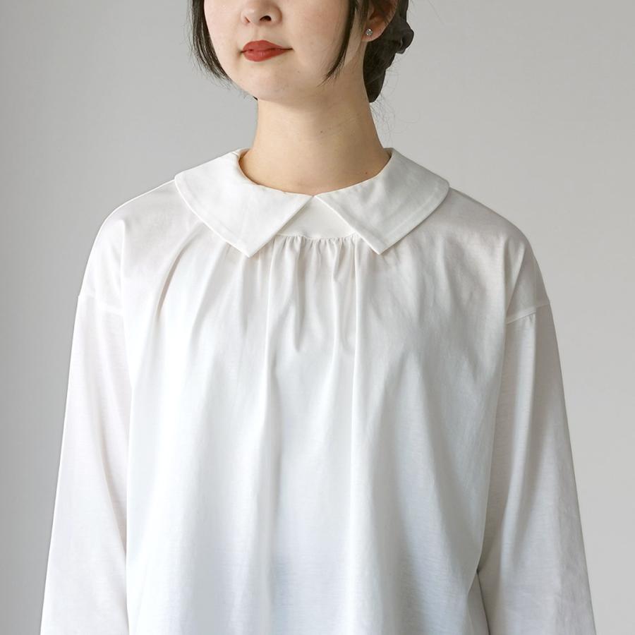 ⭐️タグ付き新品⭐️定価約2万円♡familiar 夏のお出かけチュール袖T tumugu（ツムグ） コンパクト天竺×ソフトチュール 衿付きプルオーバー