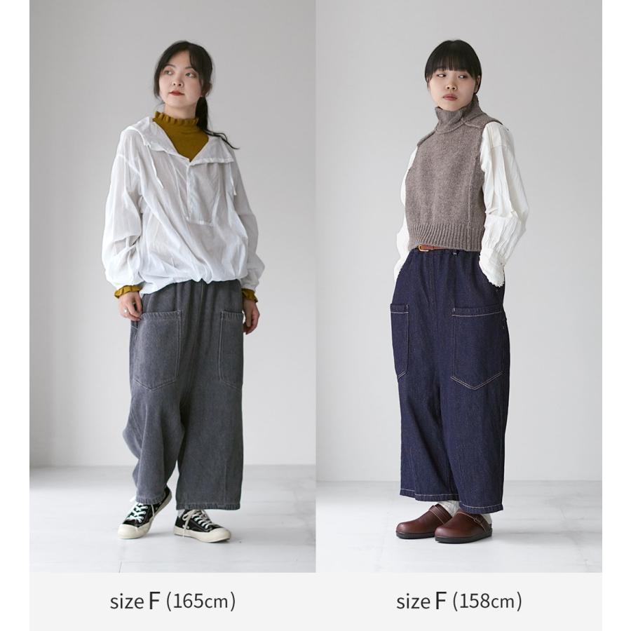 tumugu（ツムグ） スラブヤーンデニム 8分丈パンツ / レディース