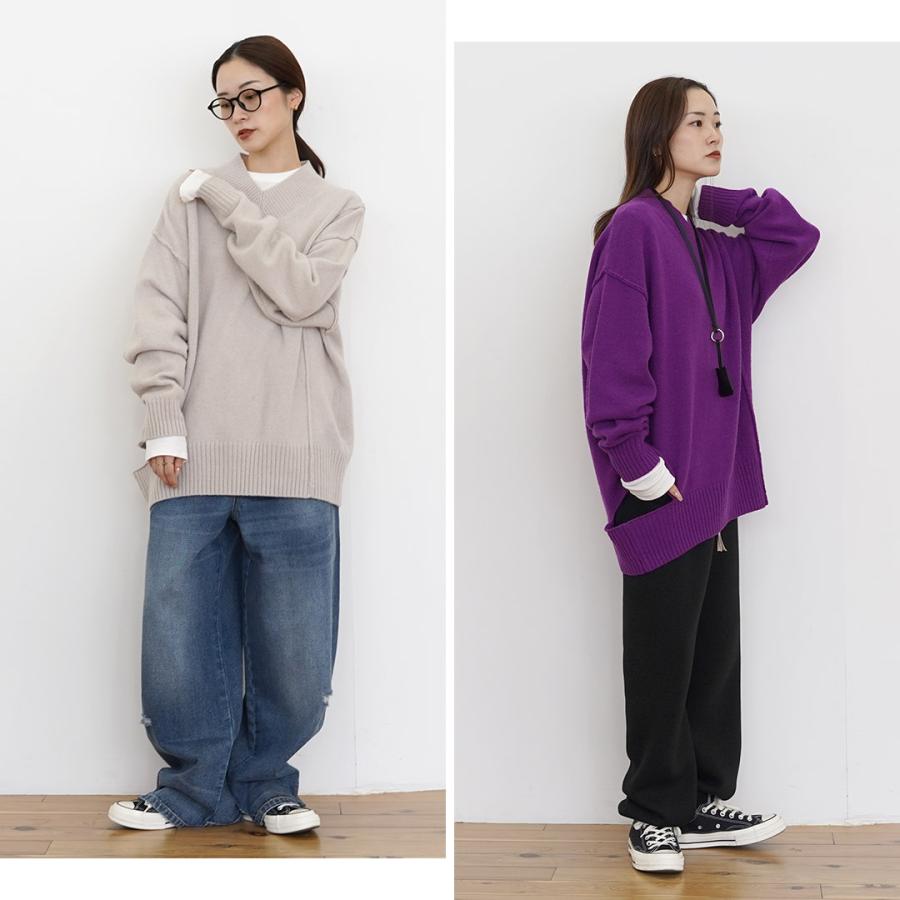 YENN YENN（イェン） ウォッシャブルウール Vネック プルオーバー