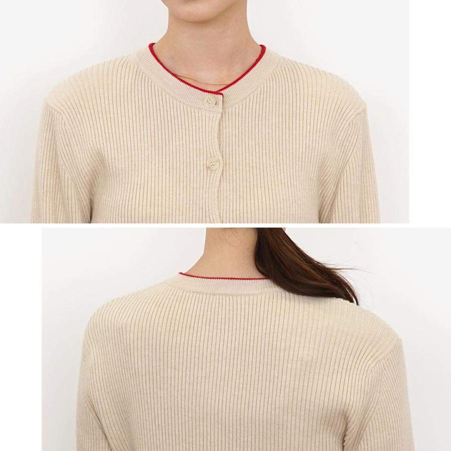 YENN YENN（イェン） ウールリブ クルー カーディガン / トップス