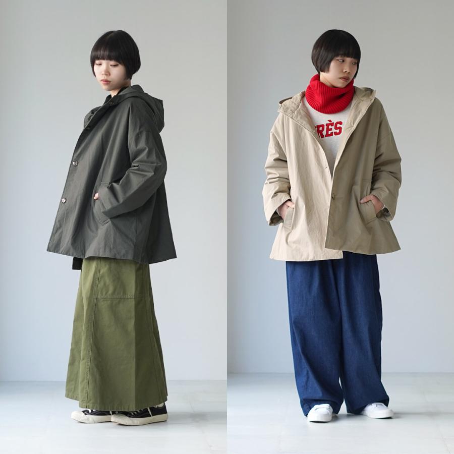 マオメイド　新品タグ付き　フード付きベージュスプリングコート　定価21780円 mao made（マオメイド） コットンクロス Aライン フードコート