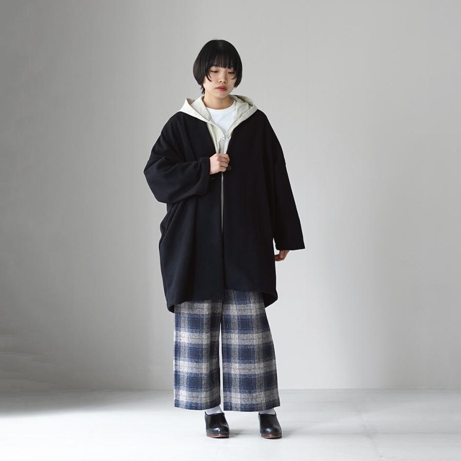 MAO MADE（マオメイド） パイルモッサー オーバーサイズ コクーンコート / レディース ノーカラー ミドル丈 無地_6