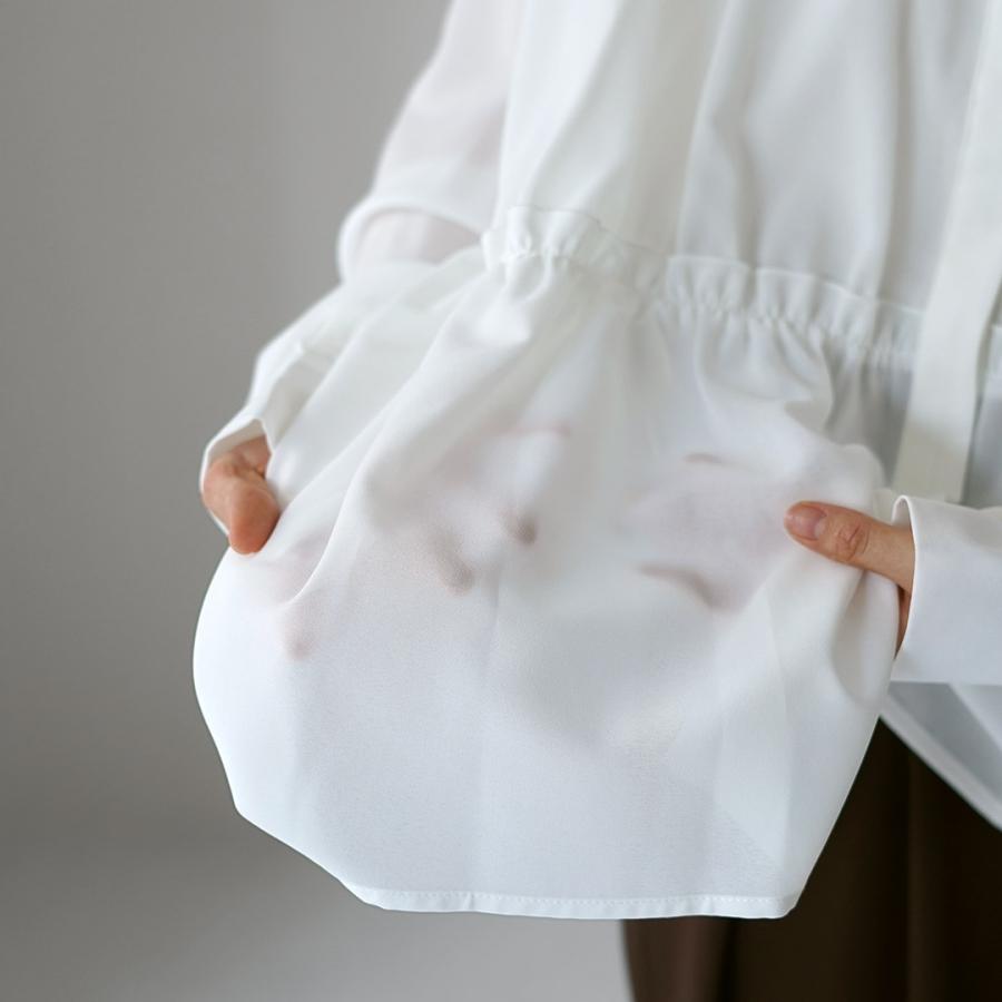 CYAN TOKYO（シアン トーキョー） シャーリング ティアードブラウス / ブラウス シャツ 長袖 バンドカラー オケージョン | CYAN TOKYO | 10