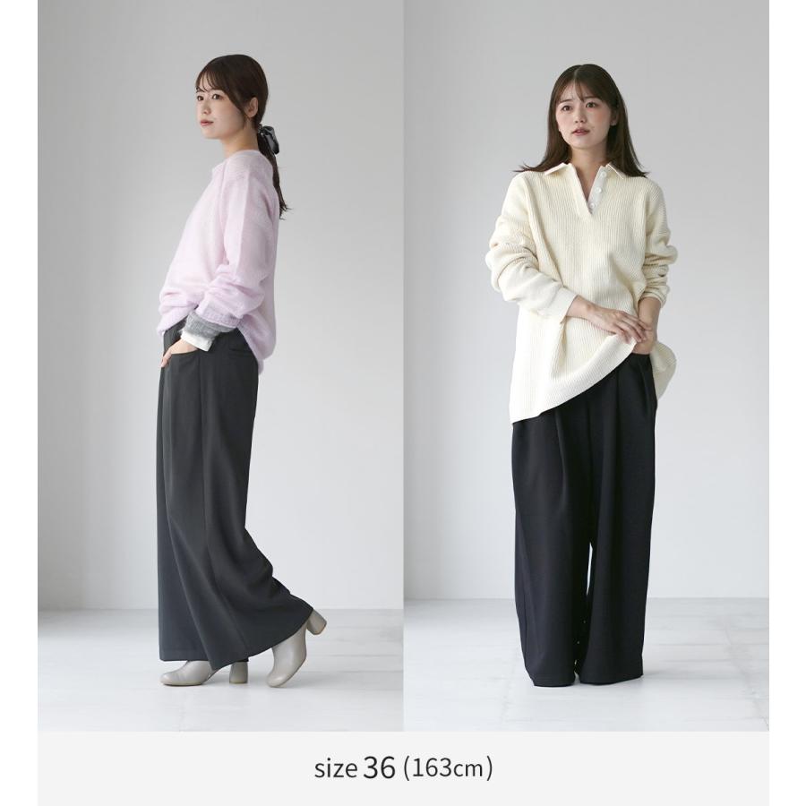 CYAN TOKYO（シアン トーキョー） Wタック ストレッチワイド パンツ / レディース ボトムス ウエストゴム セットアップ | CYAN TOKYO | 06