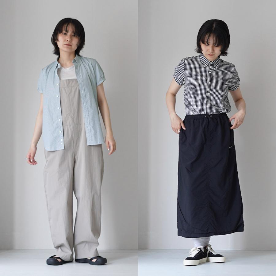 GYMPHLEX（ジムフレックス） フレンチスリーブ シャツ 日本製 / レディース 半袖 チェック ストライプの画像