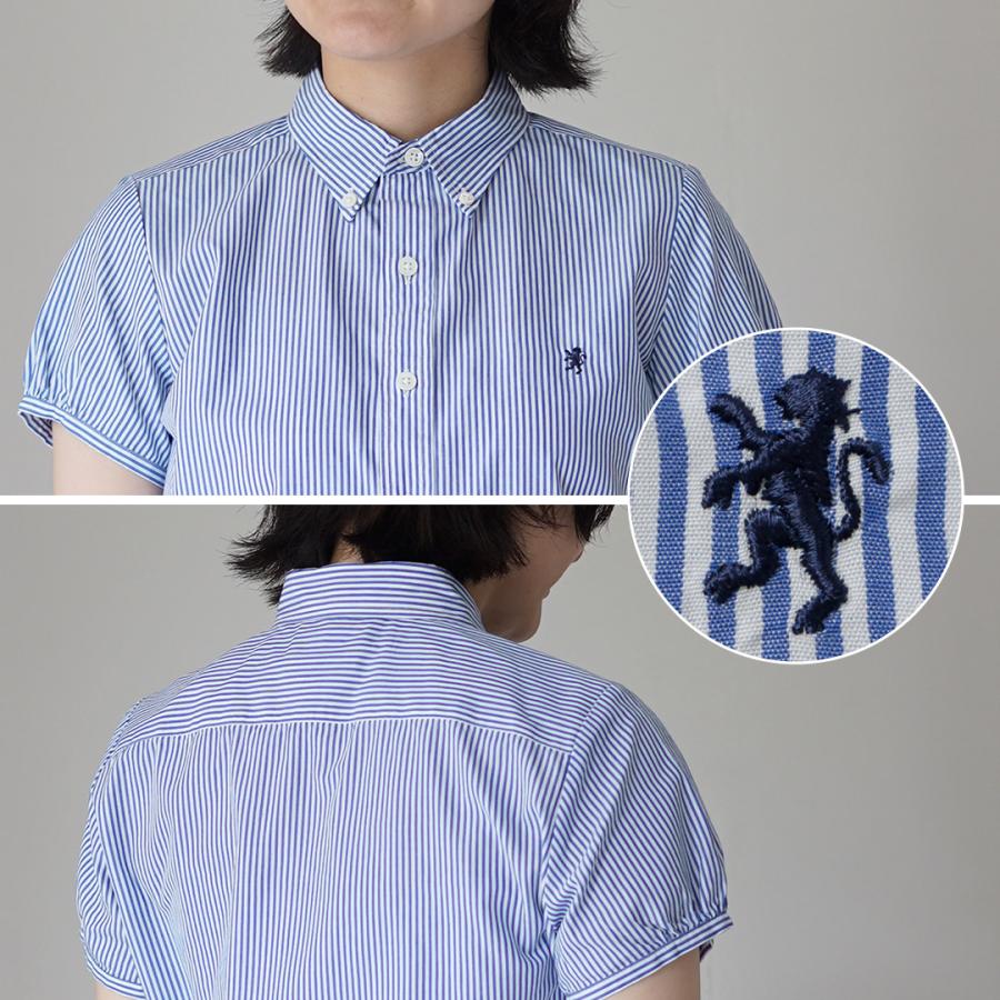 GYMPHLEX（ジムフレックス） フレンチスリーブ シャツ 日本製 / レディース 半袖 チェック ストライプの画像