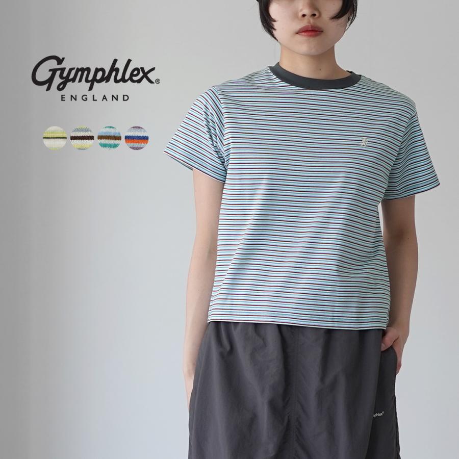 GYMPHLEX（ジムフレックス） クルーネック ボーダーショートスリーブ