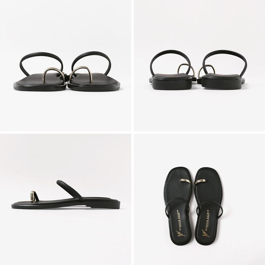 【極美品】NICOLAS LAINAS フラット トングサンダル　黒　37 NICOLAS LAINAS（ニコラスライナス） メタルサムリング フラット